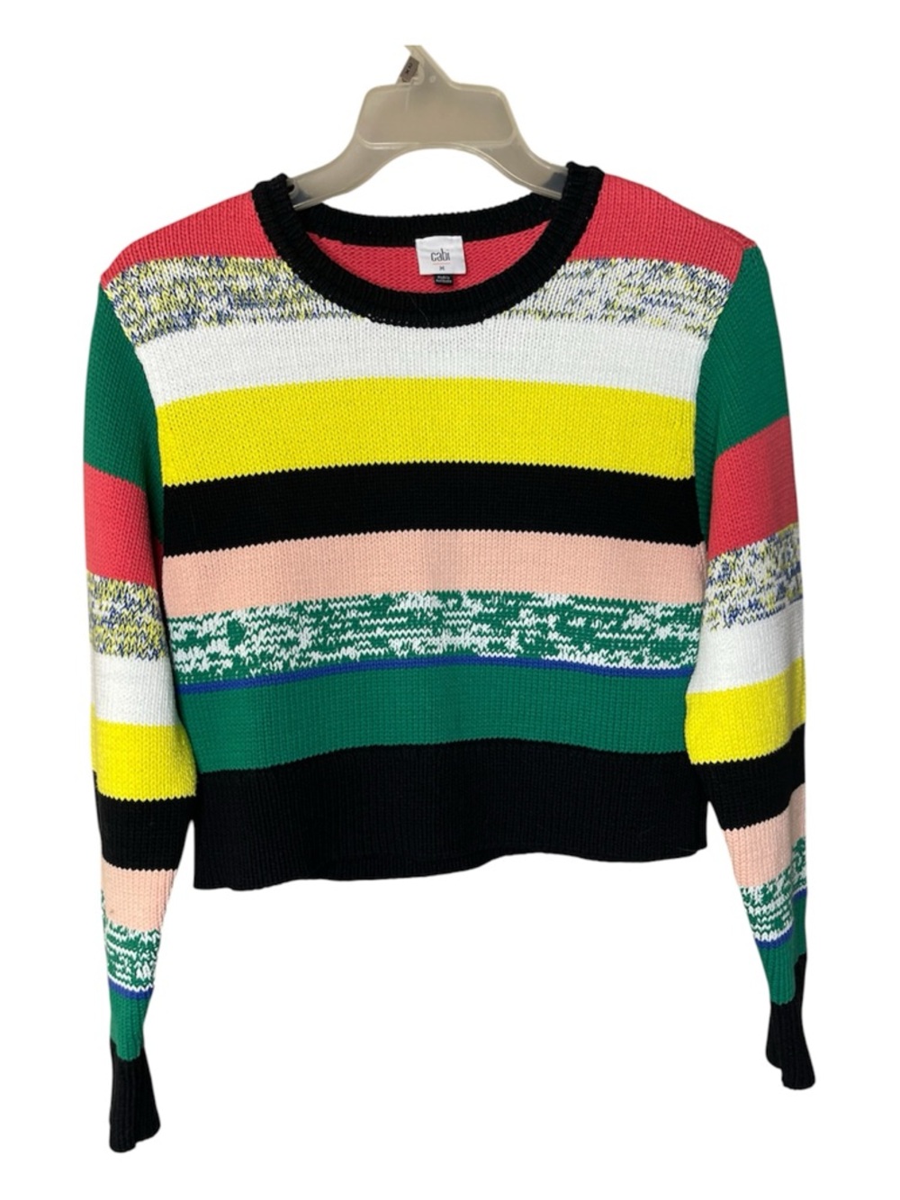 Cabi Colorblock Striped Crewneck Sweater - Multicolor Sz M - Picture 2 of 6
